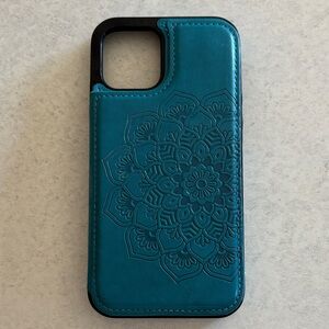 Teal Mandala Phone 12 Case